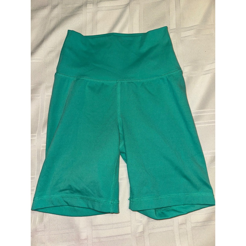 Yogalicious Shorts Women XS Teal Lux High Waist Biker Athletic Yoga Spandex